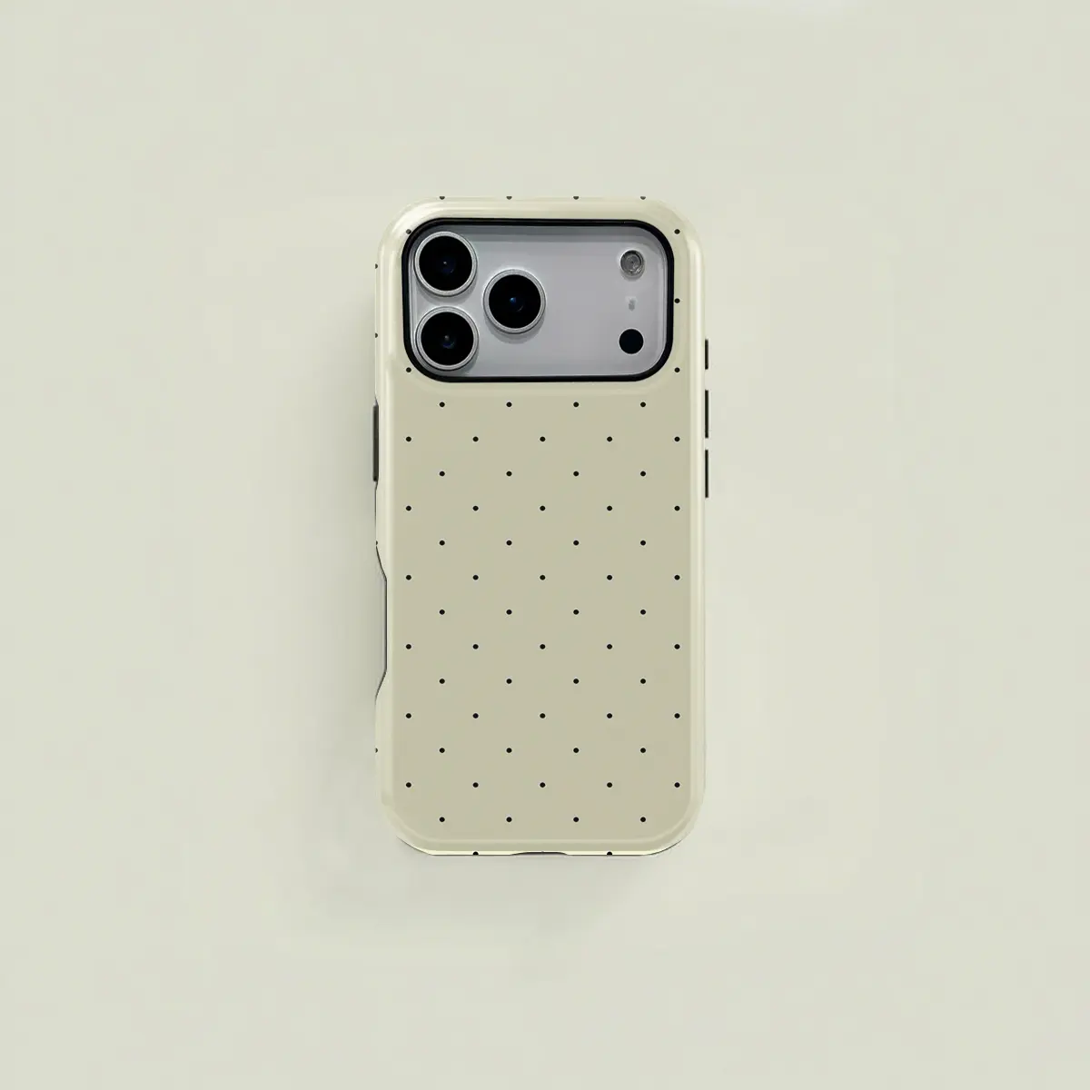 This simple 2-in-1 protective case features a yellow and blue polka dot pattern and is compatible with iPhone 17/16/15/14/13/12/11 Pro Max/Plus/Pro and Samsung Galaxy S25/S24/S23 Ultra series. It's a minimalist and stylish phone case.