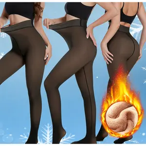 Women's Warm Fleece-Lined Tights for Fall And Winter, 4 Colors High-Waisted Stretchy Leggings, Elastic Base Layer Stockings, Thermal Leggings Warm Pants Base Bottom For Women