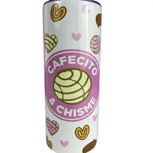 Cafecito Y Chisme 20oz Stainless Steel Tumbler with Metal Straw