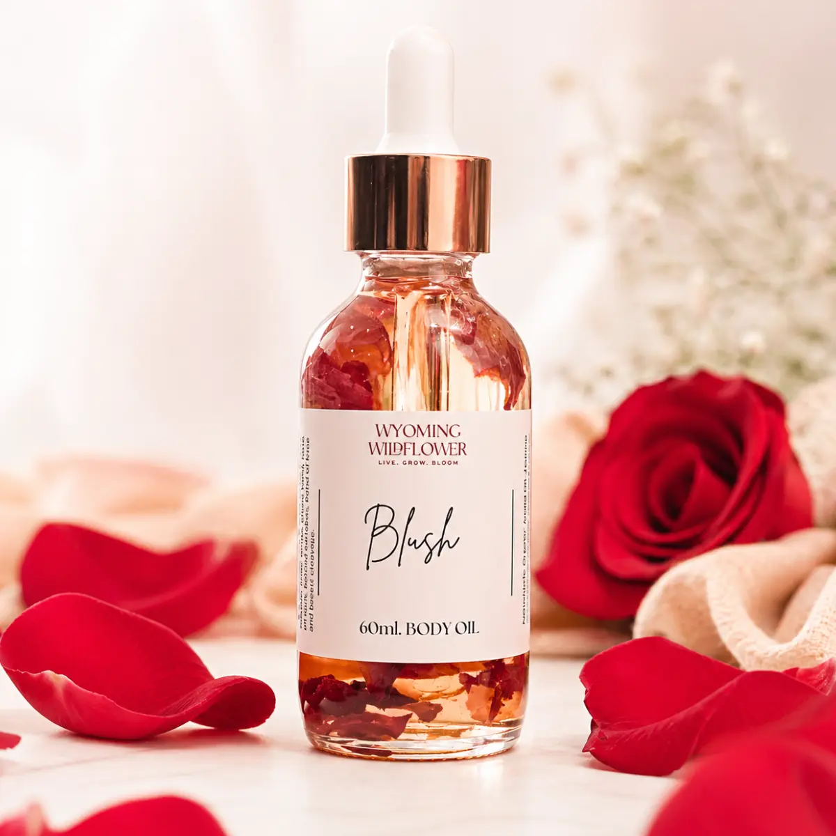 Blush Body Oil- Romance; Roses; Date Night; Love Oil; Rose Body Oil; Honeymoon body oil; Massage oil Aroma Blend Jasmine Jojoba Nourishing Skincare Organic Scented
