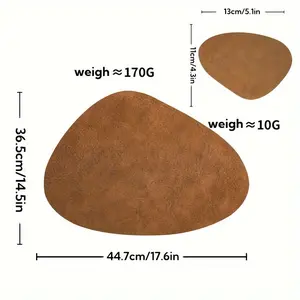 Valentine's Day Nordic Cowhide Placemat 2-Piece Set Heat Resistant Vintage Design Non-Slip PVC Coaster 44.7cm x 36.5cm Hand Wash Only