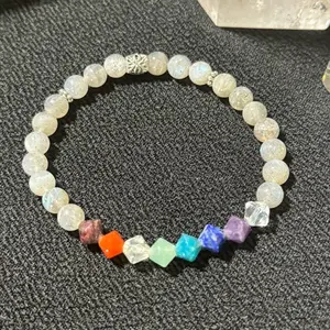 Rainbow Chakra Crystal Bracelet with Labradorite