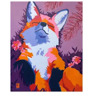 Dusky Violet Fox Nap Poster Print