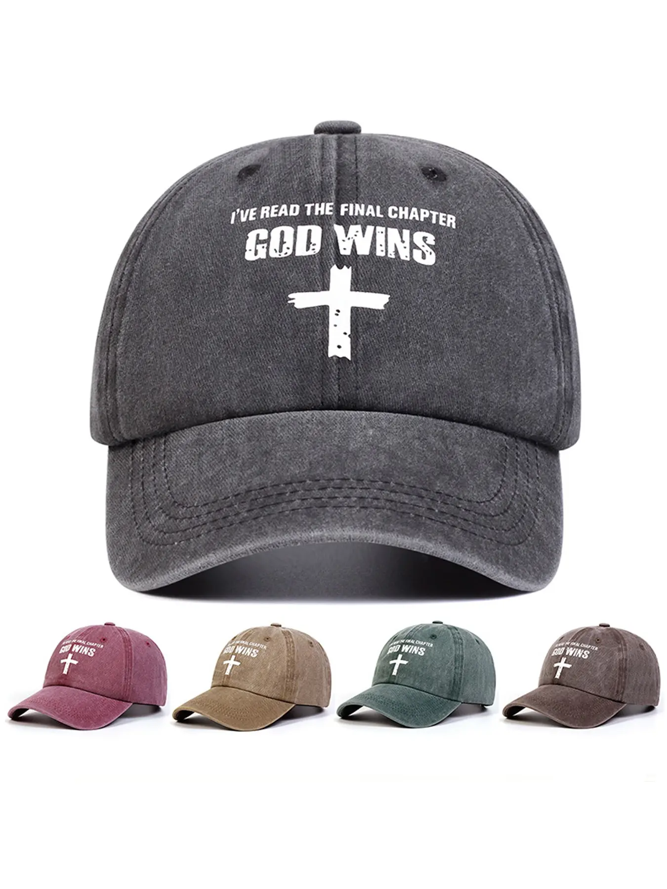 Distressed Cross Print Baseball Cap! Unisex Trendy Letter Graphic Hat