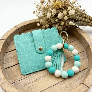 Trendy Turquoise Wristlet Keychain Wallet | TikTok Made Me Buy It Scalloped Card Holder | Spring Fashion Essential#TikTokFinds #ViralTikTok #PreppyAccessories #TurquoiseWallet #BeadedWristlet #TikTokMadeMeBuyIt #EverydayCarry #WristletWallet #CardHolder
