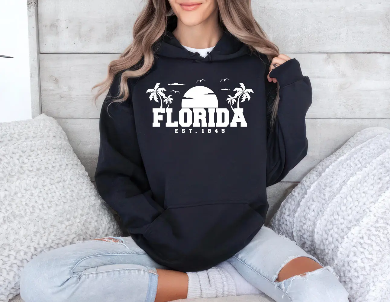 Florida Hoodie, Vintage Florida Unisex Hoodies, Florida Established 1845 Hoodie, Florida State Hooded Sweatshirt, Trendy Florida Hoodie Gift