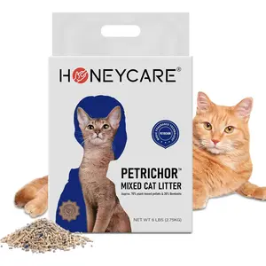 Petrichor Mix Cat Litter Tofu Cat Litter Nature Plant-Based Pellets and Bentonite Sustainable Low-Dust Quick Clumping Superior Odor Control 6 Lbs