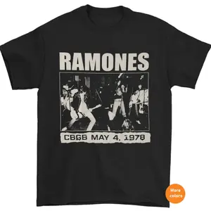 Ramones CBGB May 4, 1978 Concert T-Shirt, Iconic Punk Rock Graphic Tee, Unisex Short Sleeve Crew Neck, Vintage Band Merch, Streetwear for Music Fans, Gift For Fans