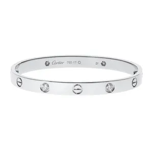 Pre-owned Cartier Love Bangle Bracelet Size 17