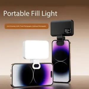 Mobile phone fill light mini portable selfie photography RGB live shooting lighting food LED atmosphere light compact outdoor handheld professional soft light pocket beauty light