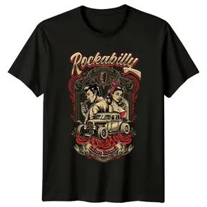 Rockabilly Culture Artwork Music Mens T-Shirt Womens Tee Graphic Unisex Top