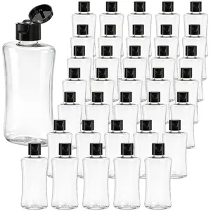 40 Pack 3.4 oz Travel with Flip Cap, Empty Travel Size Container for Toiletries, Leak Squeeze Bottle, Clear Refillable Shampoo Bottle for Lotion Conditioner Oil