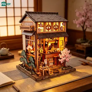 Japanese Yakiniku House Model, DIY Miniature Craft Kit, 3D Puzzle Building Set, Creative Furniture Decoration, Stress Relief Gift