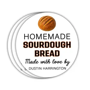 Personalized Sourdough Bread Vinyl Sticker, Custom Homemade Bread Label for Bakers, Kitchen Gift for Laptops, Phones, Water Bottles MBI