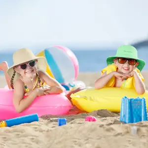 Kids Sun Hat Outdoor UPF 50+ Kids Hat for Boys Girls Bucket Hat with Wide Brim Neck Flap for Fishing Beach Safari Adjustable Caps Summer Sun Hat