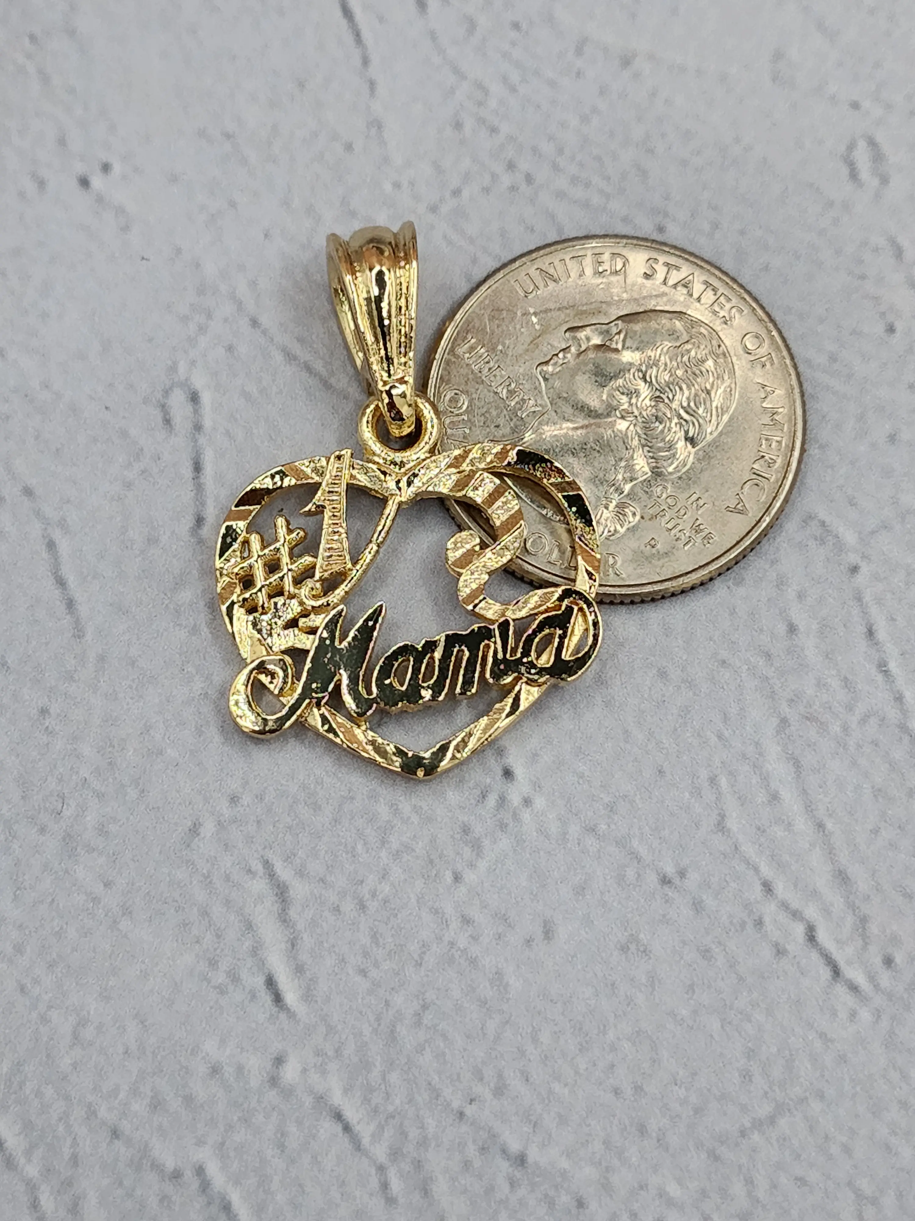 MAMA #1 heart beautiful pendant gold plated MAMA #1 heart beautiful pendant gold plated