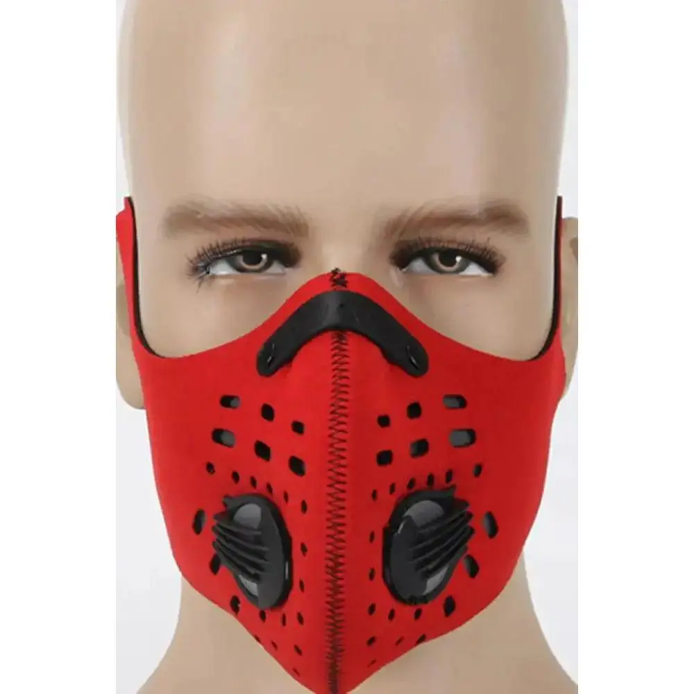 Red Double Respirator Filter Reusable Face Mask