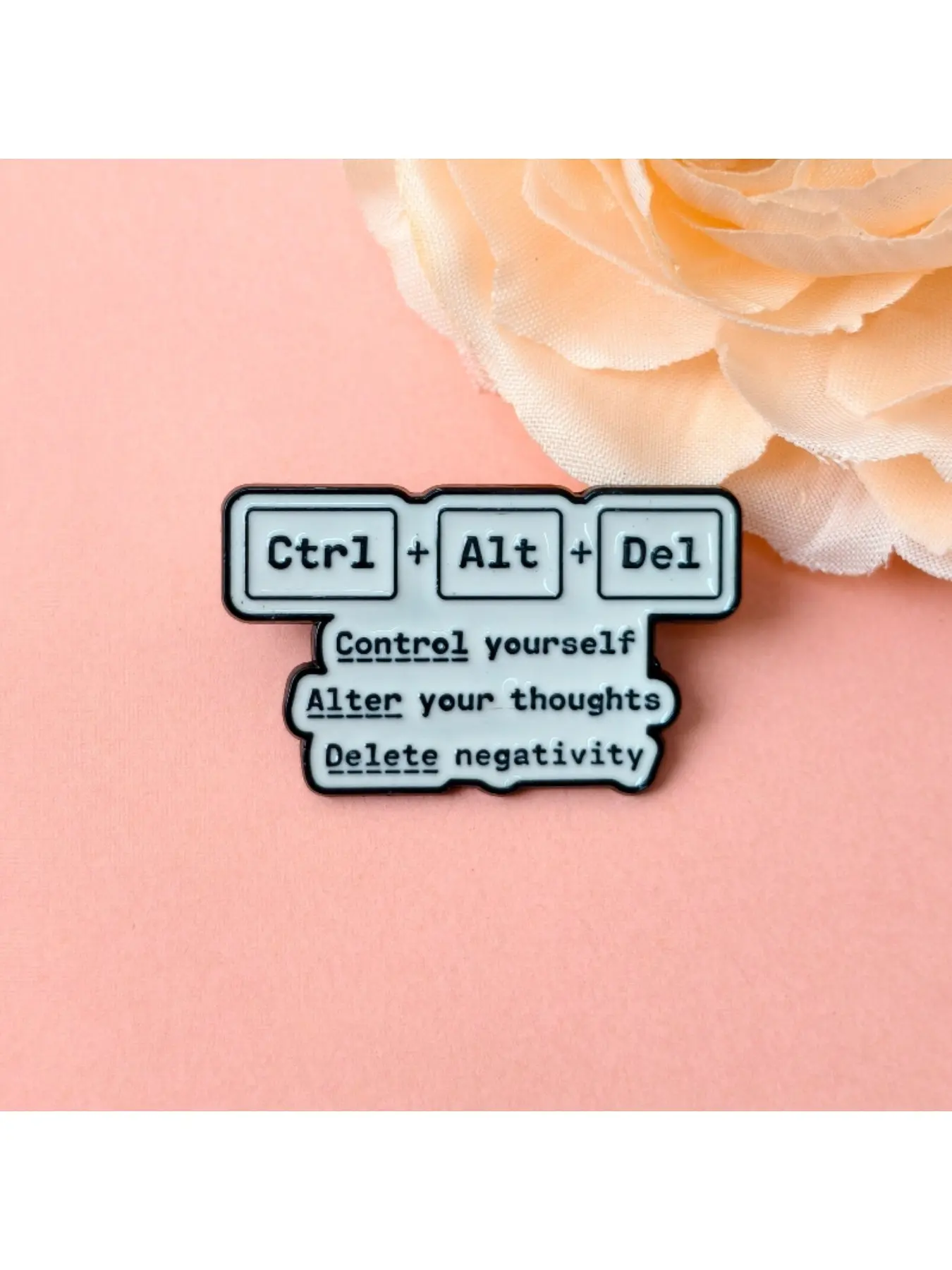 Motivational Resonance Pin “Ctrl + Alt + Del” Concept Metal Enamel Pin Alloy Brooch Pin Badge Brooch Pins Perfect for Clothing, Backpacks, and Hats. An Ideal Gift for Friends and Family.