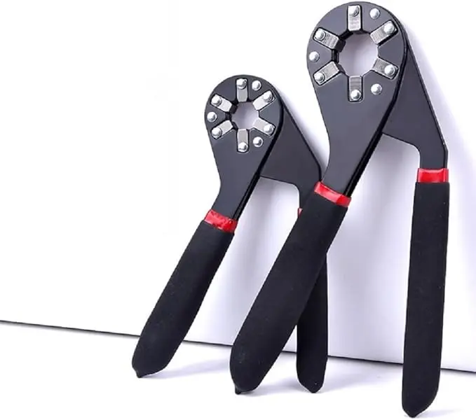 8-Inch External Hex Magic Wrench - High-Hardness Carbon Steel Tool with TPR Grip Non-Slip Handle, Multi-Size Clamping for Pipes, Bolts