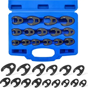 Crowfoot Flare Nut Wrench Set |   15PCS Metric Crows Foot Wrench Kit for 3/8in and 1/2in Drive Ratchet 8mm to 24mm