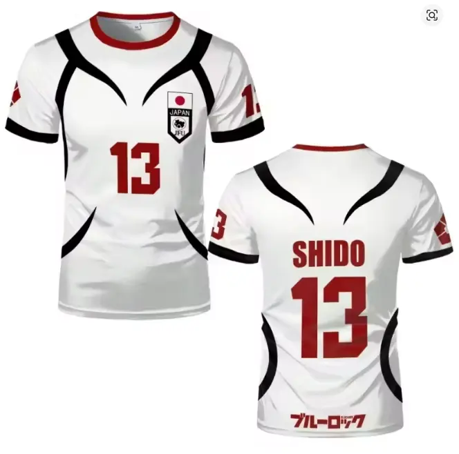 Anime Shidou Shirt Cosplay Costumes #13 Japan U20 Football Jersey Shidou Ryuusei Soccer Training T-Shirt 3D Printing
