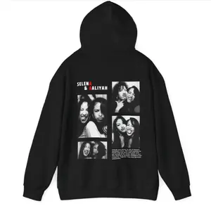 Unisex Selena & Aaliyah Hoodie Featuring Iconic Black and White Design