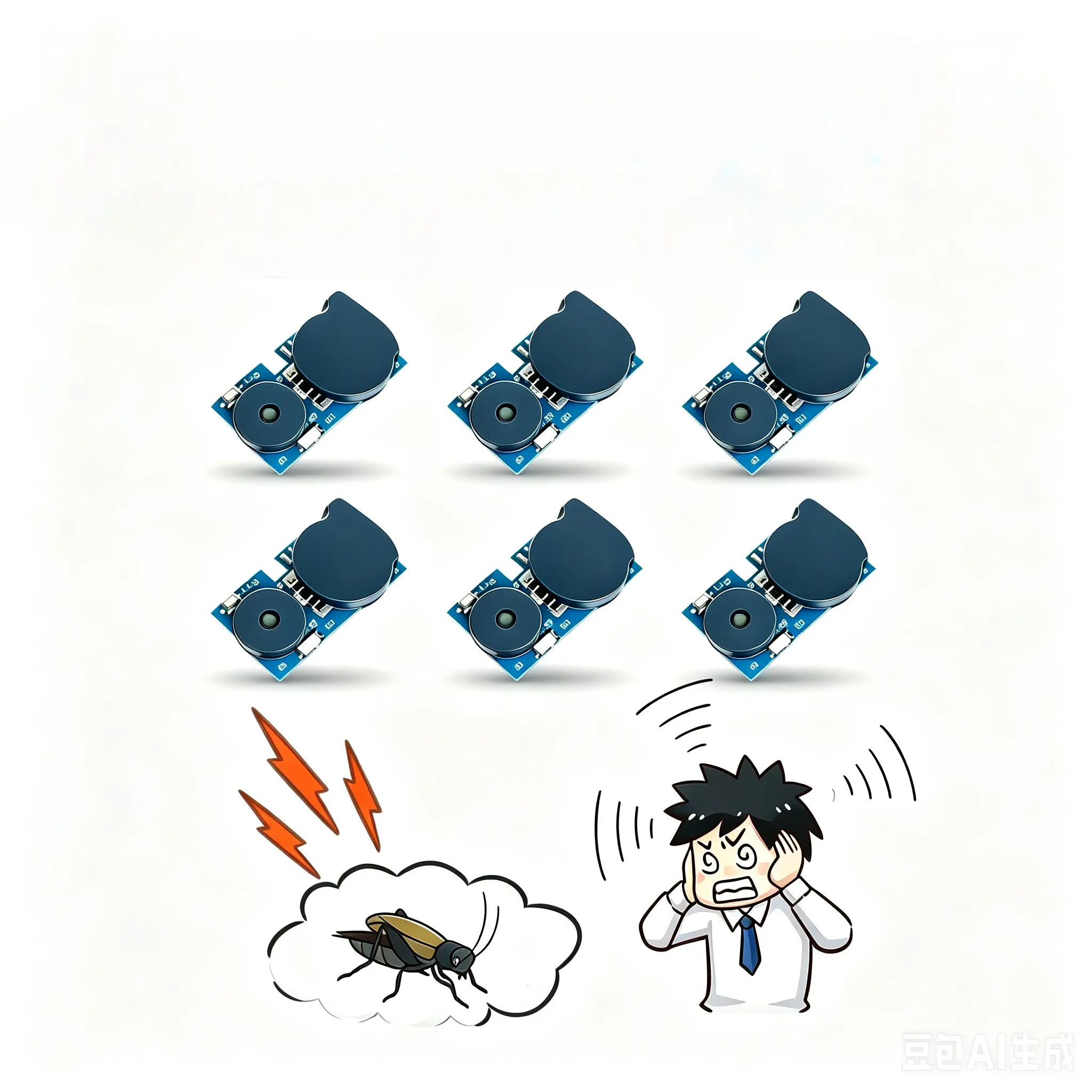Cricket Noise Maker Prank (16 Sounds to Choose), Hidden Pranks Beeping Several Months, Funny Office Bathroom Bedroom Pranks for Adults(6PCS Blue)