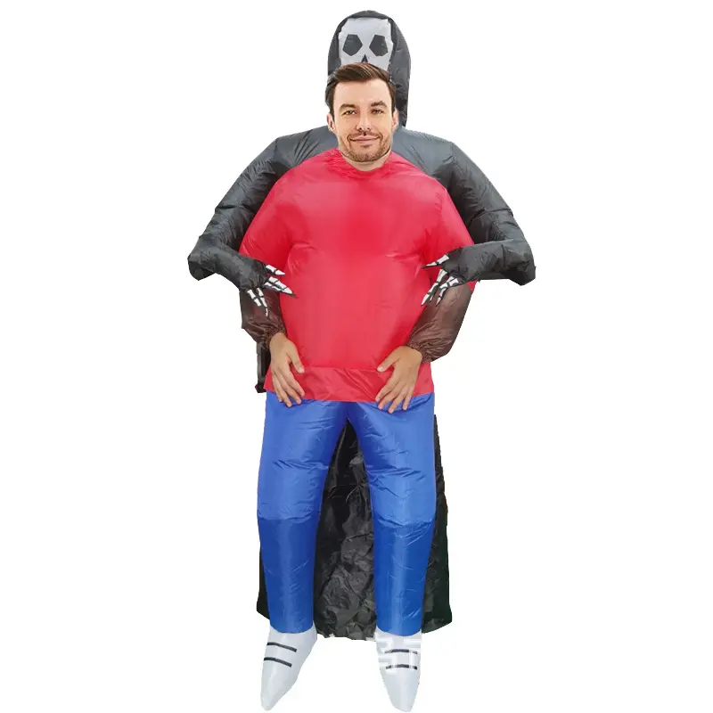 Black ghost hugging person