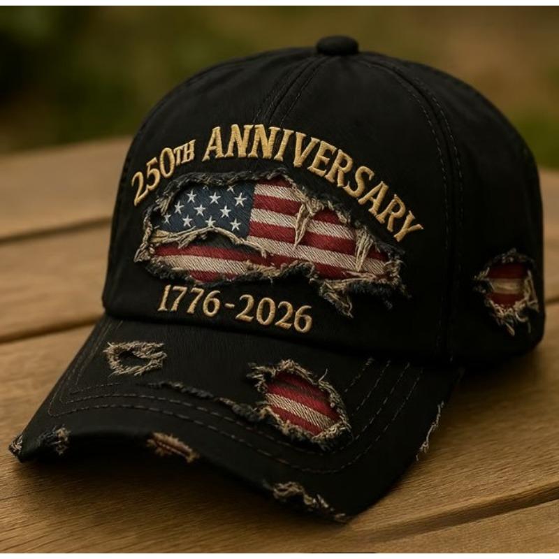1776-2026 250th Anniversary Baseball Cap – Distressed Denim American Flag Embroidery, Vintage Patriotic Hat for History Buffs & Outdoors 1776-2026 250th Anniversary Baseball Cap – Distressed Denim American Flag Embroidery, Vintage Patriotic Hat for History Buffs & Outdoors