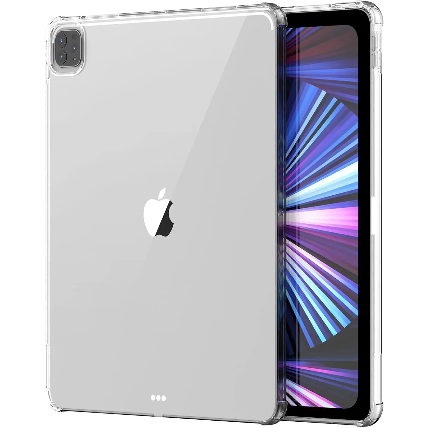 TechGuard Clear Case for 12.9 iPad Pro 2022-2020 6th/5th/4th Gen Shockproof TPU Gel Slim Portable Protective Cover with Pencil 2 Compatibility