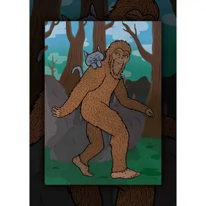 Sasquatch and Cat Art Print