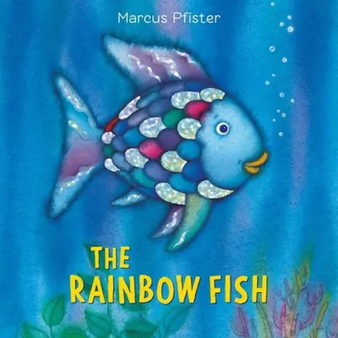 Used Condition Paperboard Board Book - The Rainbow Fish by Marcus Pfister (English), Award-Winning New York Times Bestselling Rainbow Fish Series, Kindergarten Books, Glittering Pages, Happiness-Focused School Educational Supplies