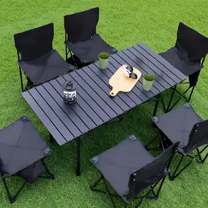 Portable Adjustable Height Folding Camping Table - Heavy duty aluminum portable picnic table with large storage bag, compact design, folding camping table, camping equipment and devices, camping supplies, camping table, portable folding table, foldable ca