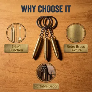 Compact keychain, with ear pick included, desk decoration, backpack accessory, keychain ornament