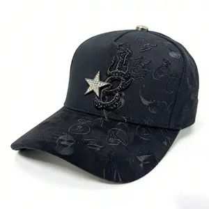 B-STAR GRAFFITI EL BARBAS HATS BLACK SNAPBACK HAT BARBGRAFFI BLK Embroidered Adjustable Baseball Cap for Men & Women