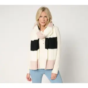 Complliments 84" x 15" Striped Rib Knit Scarf