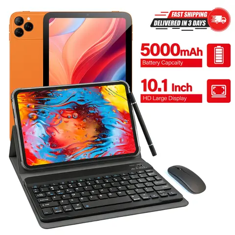 10.1-Inch Android Tablet Set - WiFi Touchscreen Tablet PC, Complete Bundle with Keyboard, Mouse, Stylus, Protective Case, Family Learning Hub for Home Entertainment, Stylus Drawing Flow