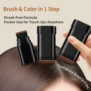 Portable Black Hair Dye Stick, Quick Hair Coverage, Suitable for All Hair Types, Long-Lasting Silky Formula with Smooth Application Brush, Haircare