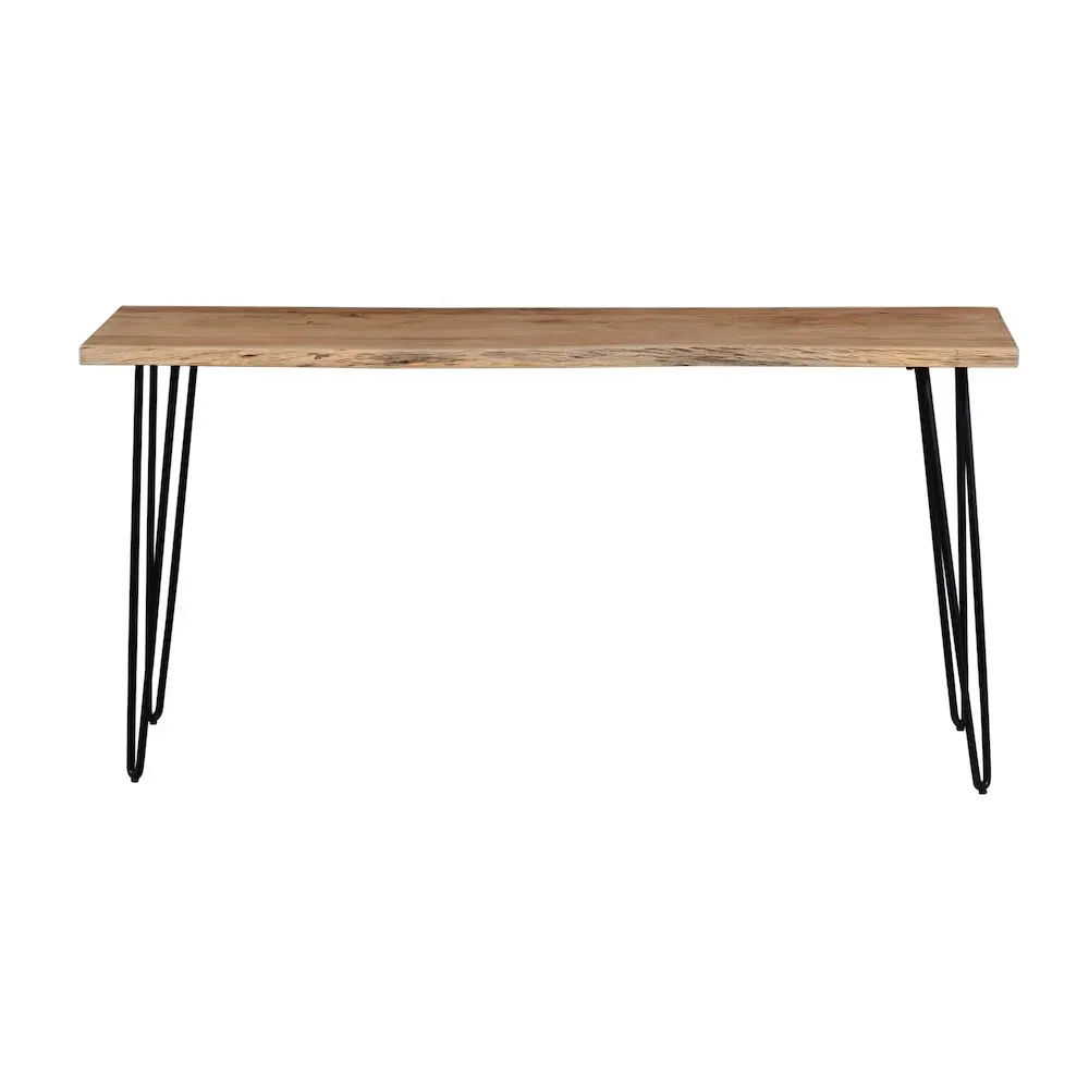 Nature's Edge Solid Acacia Wood Counter Height Sofa Dining Table - Compact Yet Spacious, Ideal for Family Dinners, Casual Meals, Modern Farmhouse Indoor Furniture