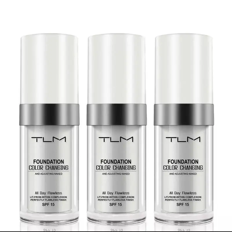 3 Pack TLM Colour Changing Foundation | Liquid Base Makeup & Concealer | Flawless Coverage for Fair to Medium Skin Tones