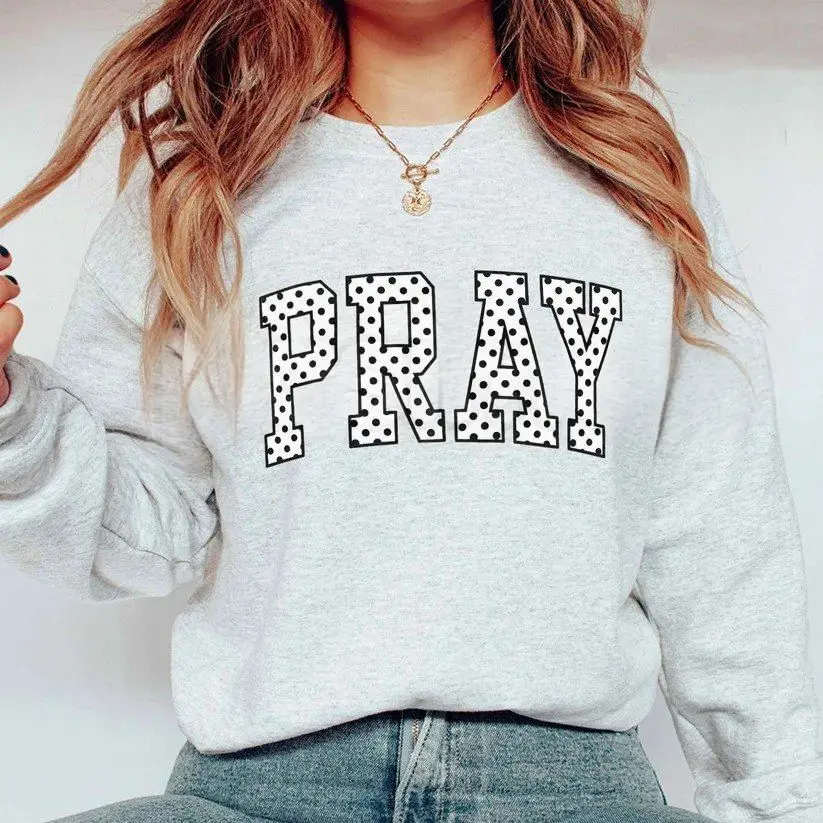 PRAY Graphic Sweatshirt | Vintage Christian Faith Crewneck