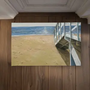 Begin Home Decor CODM213447YPLM 21 x 34 in. Seaside Landscape Beach Bathroom Door Mat - Decor Must-Have