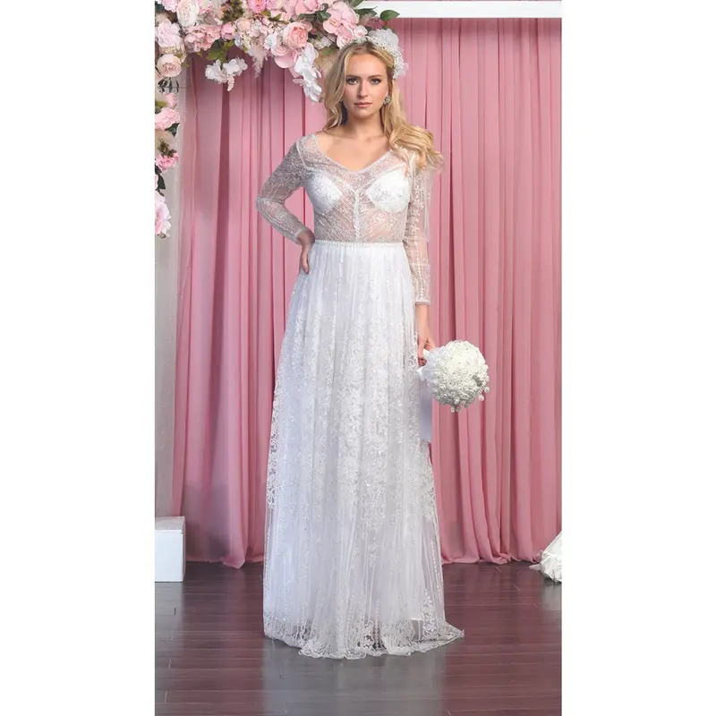 sheer sleeve bridesmaid dresses CD 0172 Size 12 Long Shimmer A Line Mother of Sheer Long Sleeve Dress Off the Shoulder main image 0