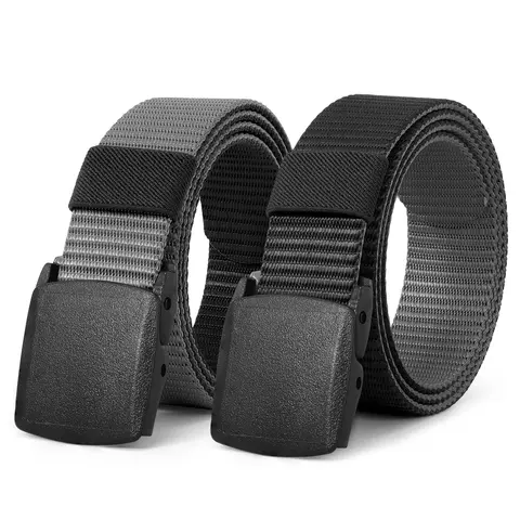 JASGOOD Mens Reversible Nylon-2 In 1 Belt, Ratchet Belt ,Web Casual Belt for Jeans Pants Men Golf Belt