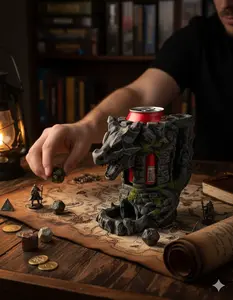 Dragon Mug & Dice Tower Set for DND & Fantasy Game Nights