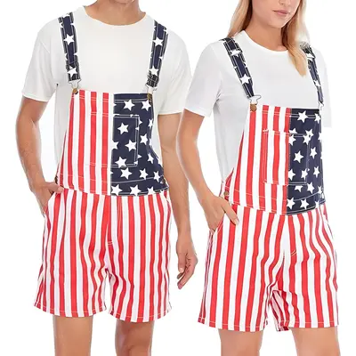 Red White and Blue Overalls Women TikTok Shop