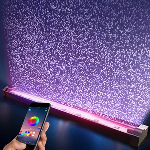 Smart App-Controlled LED Aquarium Light with 16 Million Colors 12 Dynamic Effects Submersible Fish Tank Light with Nano Air Bubble for Aquarium Decor 9.3''