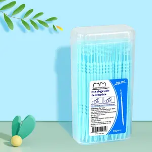 2 Boxes Interdental Brushes 200 Pieces, Ultra-Fine Bristles, Push-Pull I-Shape Design, Plaque Remover, Oral Care Tool, Portable, Oral Care Product