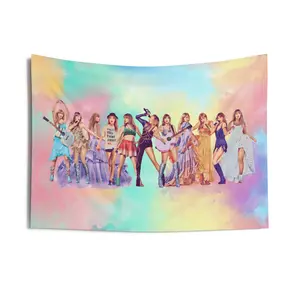 Eras Tour Colorful Wall Tapestry 36"x24" Hangable Microfiber Tapestry