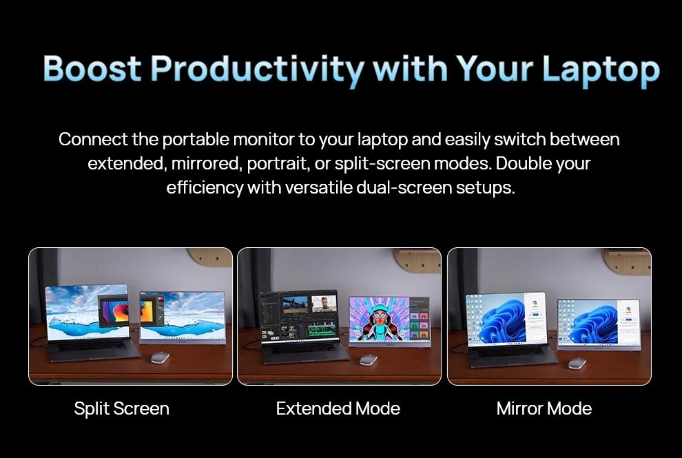 ARZOPA 16.1" 2.5K 180Hz Portable Gaming Monitor 107% sRGB 2560x1440 QHD 1080P Ultra Slim External Second Screen for Laptop PC PS5 Mac Xbox with Built-in KickStand & Dual Speakers